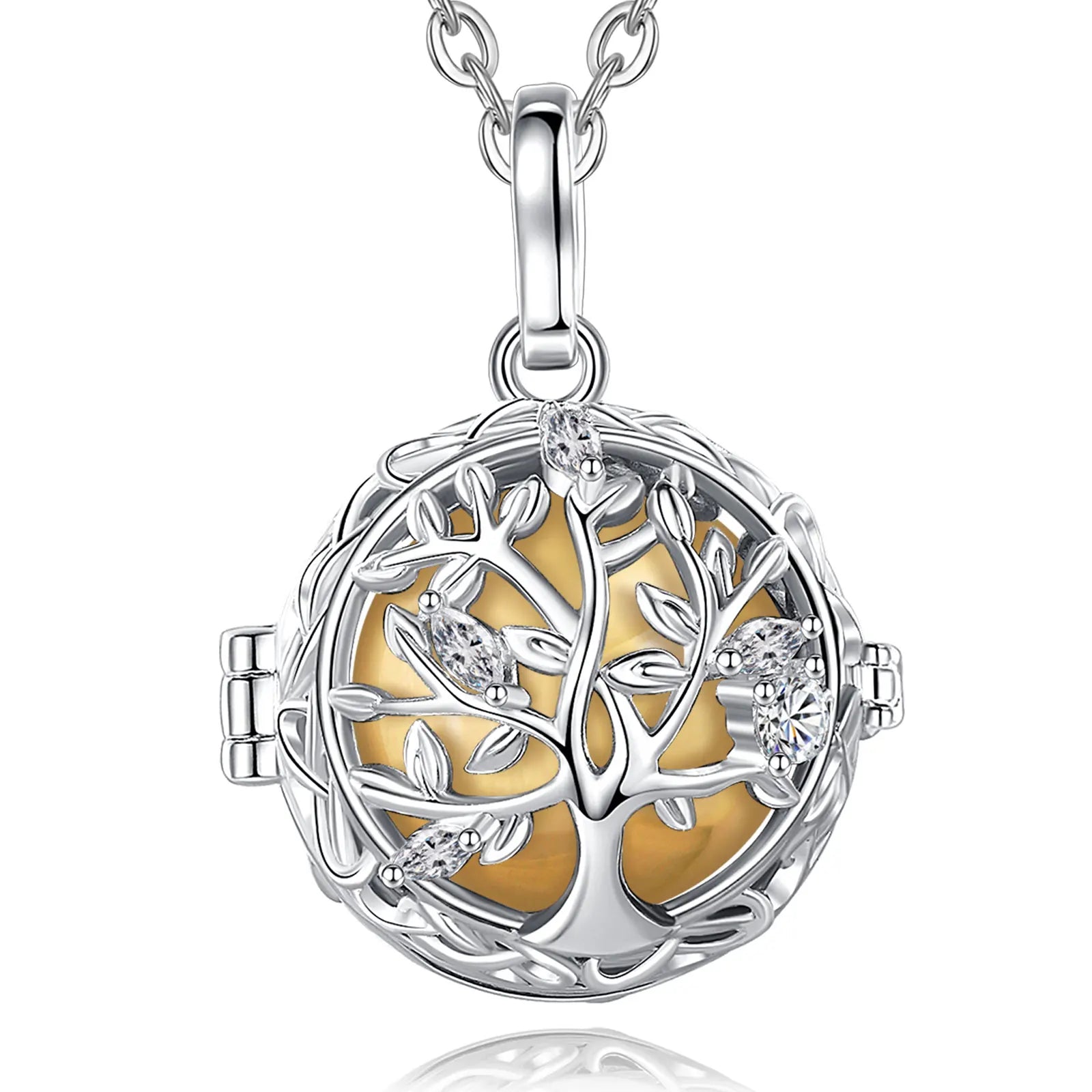 🧘‍♀️ Eudora pregnancy bola necklace – “tree of life” pendant, 18 mm musical ball, DIY jewelry