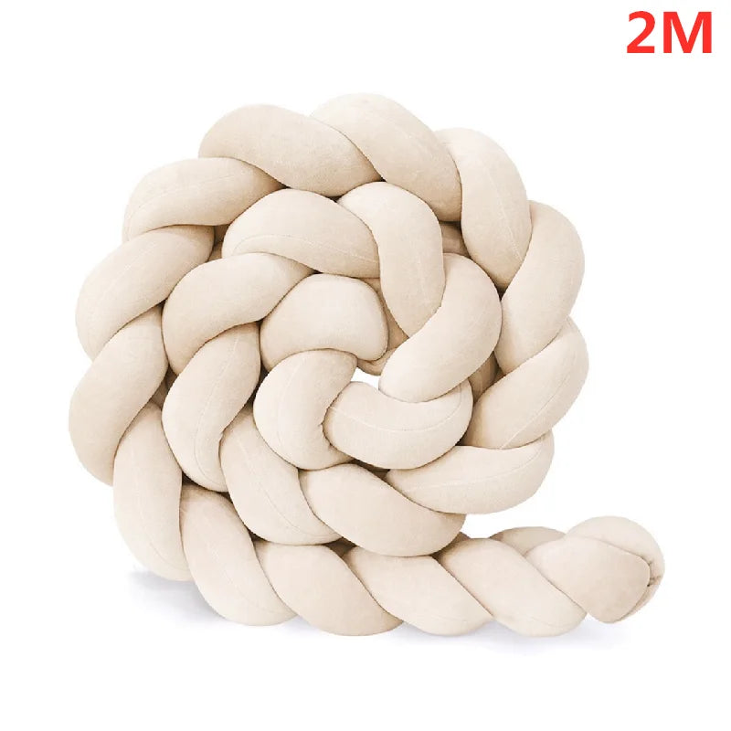 Braided crib bumper: ultra soft &amp; secure! (1m to 4m, several colors available)