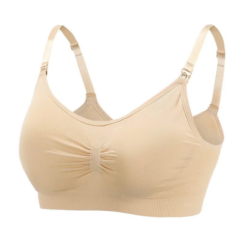 🤱 Soutien-gorge maternité sans armatures – respirant, clips d’allaitement, maintien anti-relâchement