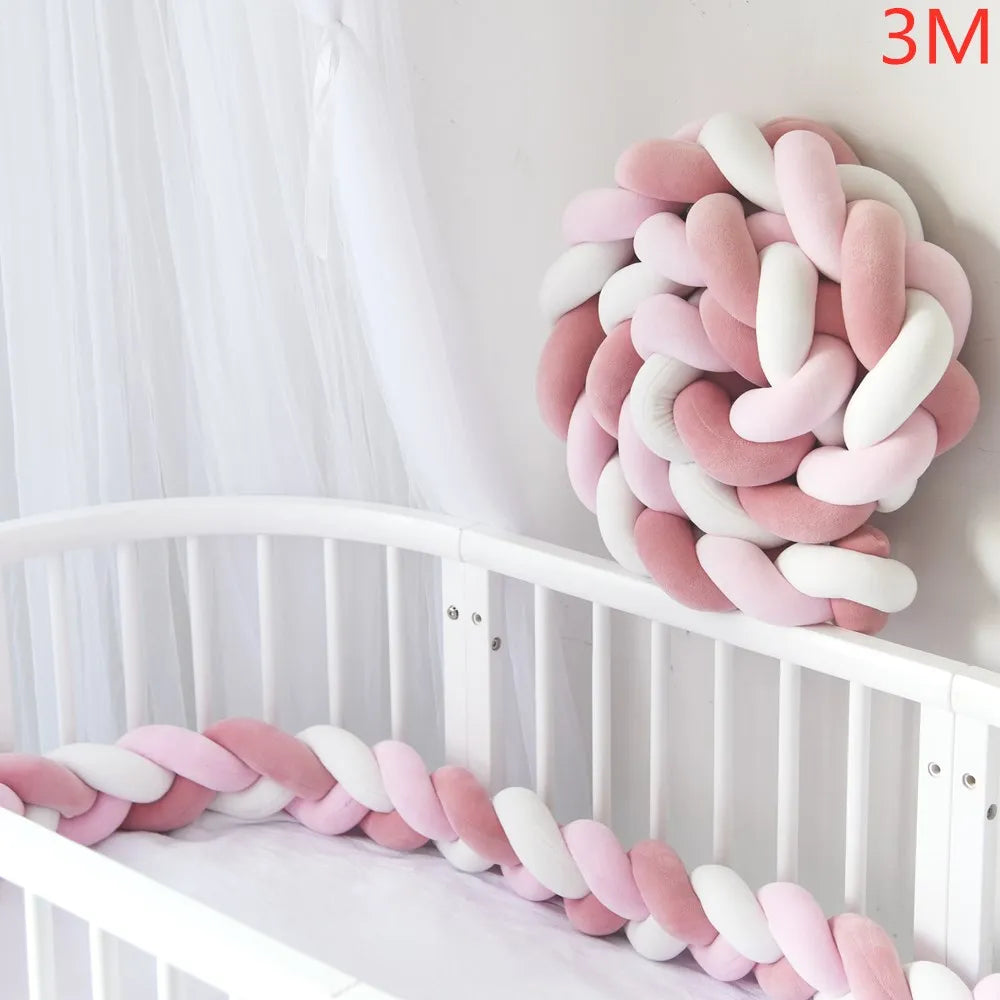 Braided crib bumper: ultra soft &amp; secure! (1m to 4m, several colors available)