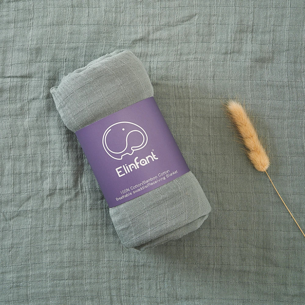 ✨Baby Receiving Blanket 120x110cm – Ultra Soft Cotton Muslin – Multi-purpose (bath, bed, stroller)