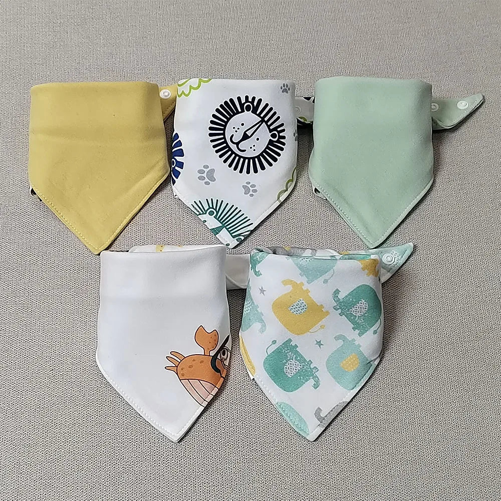 Double cotton triangle bib: drooling has never been so cute! (set of pieces)