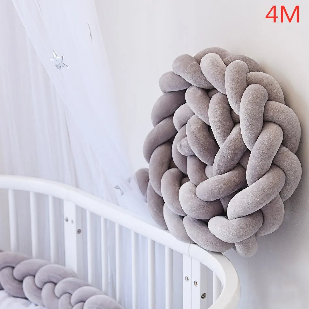 Braided crib bumper: ultra soft &amp; secure! (1m to 4m, several colors available)