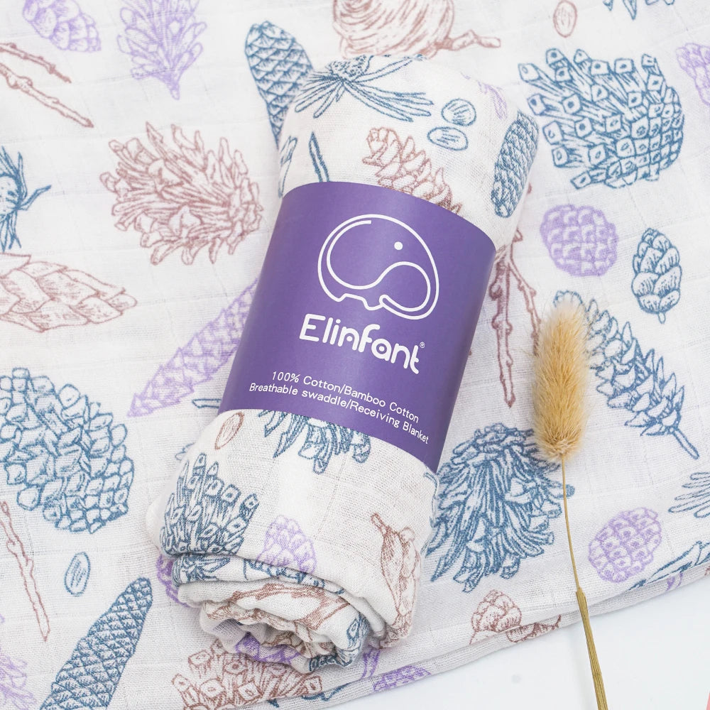 ✨Baby Receiving Blanket 120x110cm – Ultra Soft Cotton Muslin – Multi-purpose (bath, bed, stroller)
