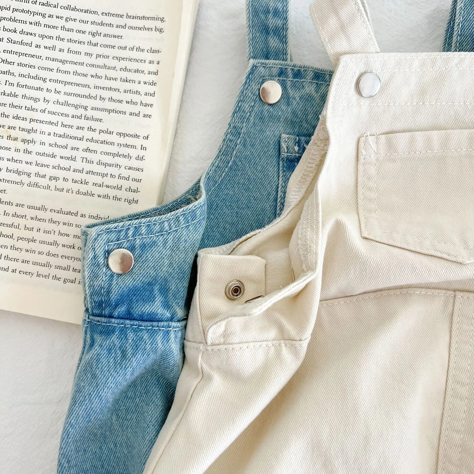 Denim romper: a trendy look (boys and girls)
