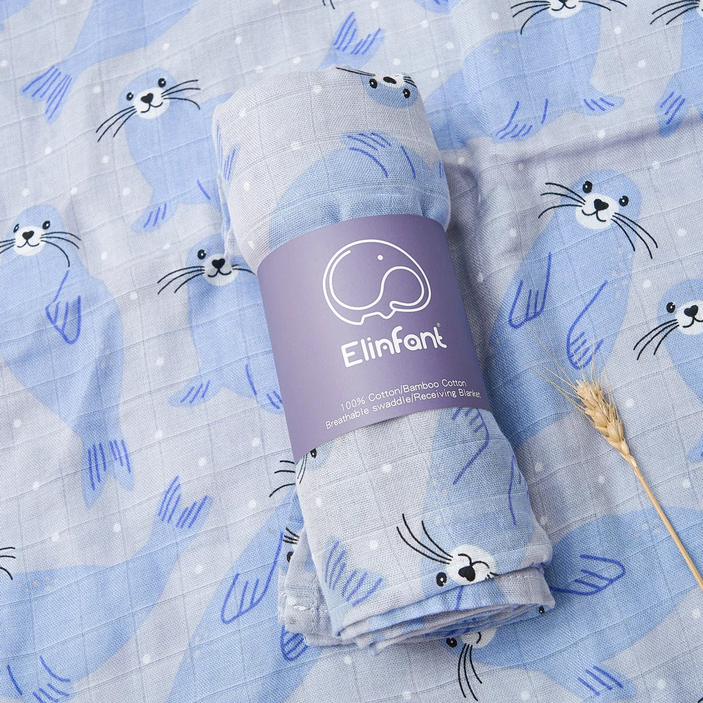 ✨Baby Receiving Blanket 120x110cm – Ultra Soft Cotton Muslin – Multi-purpose (bath, bed, stroller)