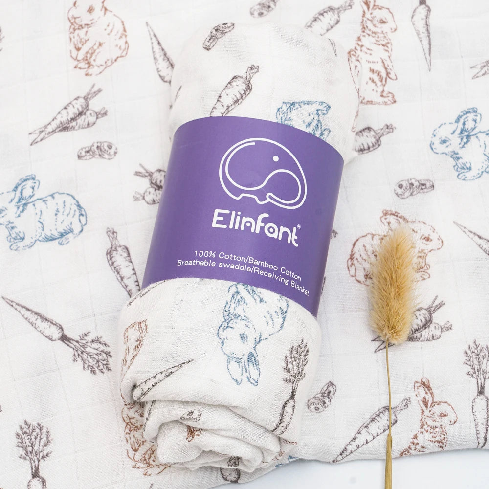 ✨Baby Receiving Blanket 120x110cm – Ultra Soft Cotton Muslin – Multi-purpose (bath, bed, stroller)