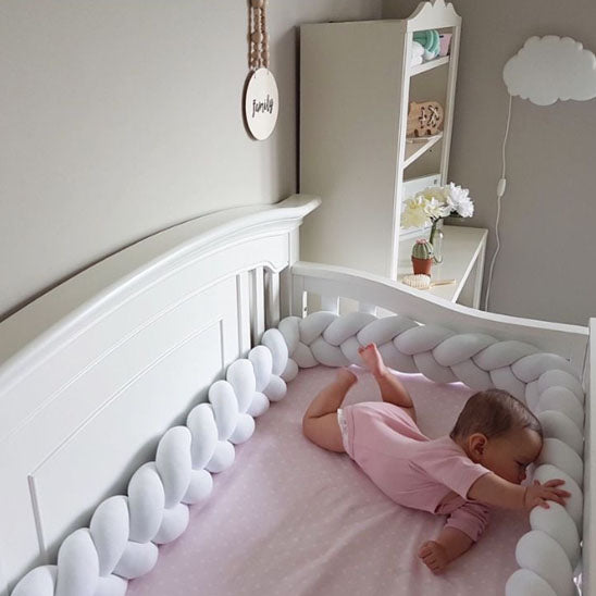 Braided crib bumper: ultra soft &amp; secure! (1m to 4m, several colors available)