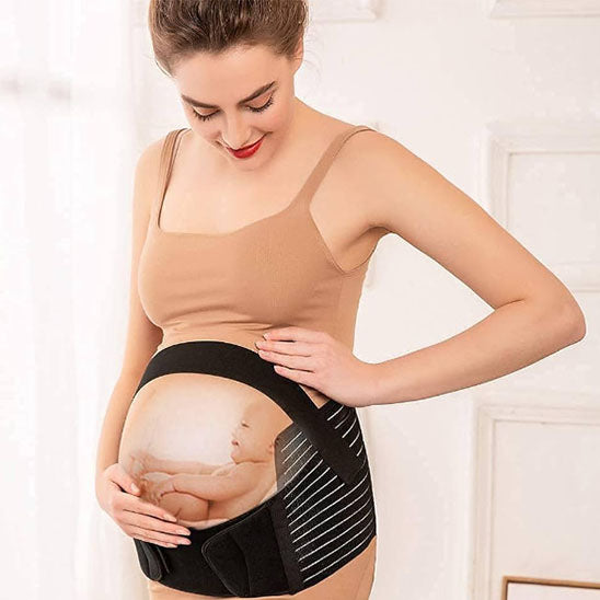 Cinturón de maternidad ajustable: cinturón abdominal y de espalda para aliviar el dolor de vientre y espalda.