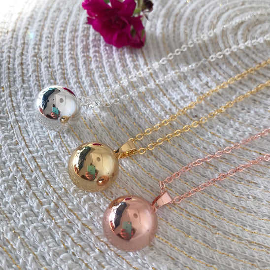 🌿 Bola relajante para el embarazo: colgante de esfera, suave tintineo, simbólico y elegante